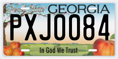 GA license plate PXJ0084