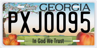 GA license plate PXJ0095