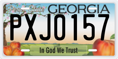 GA license plate PXJ0157