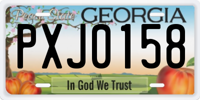 GA license plate PXJ0158
