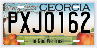 GA license plate PXJ0162
