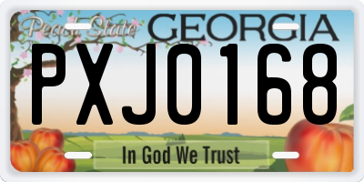 GA license plate PXJ0168