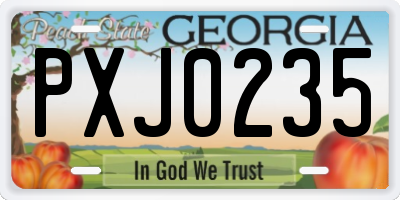 GA license plate PXJ0235