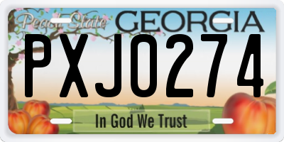 GA license plate PXJ0274