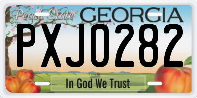 GA license plate PXJ0282