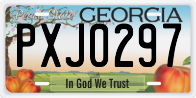 GA license plate PXJ0297