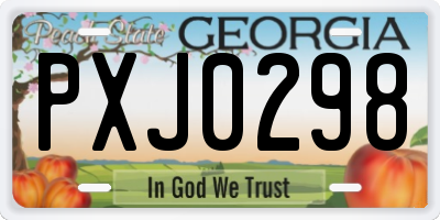 GA license plate PXJ0298