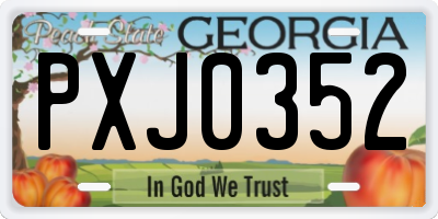 GA license plate PXJ0352