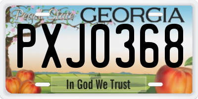 GA license plate PXJ0368