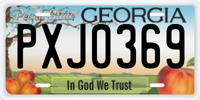 GA license plate PXJ0369