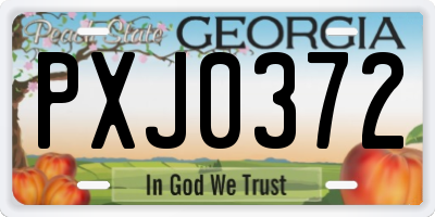 GA license plate PXJ0372