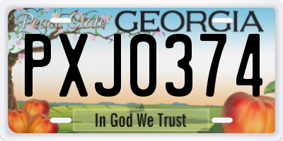 GA license plate PXJ0374