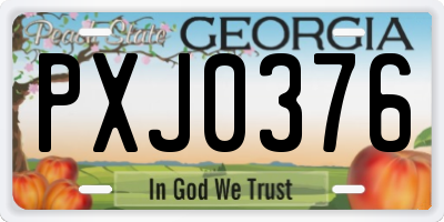 GA license plate PXJ0376