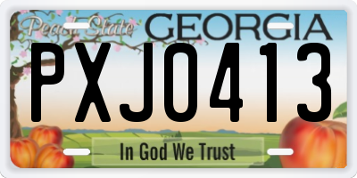 GA license plate PXJ0413