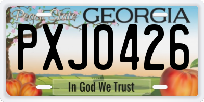 GA license plate PXJ0426