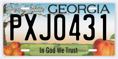 GA license plate PXJ0431