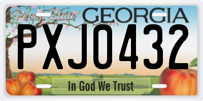 GA license plate PXJ0432