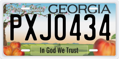 GA license plate PXJ0434