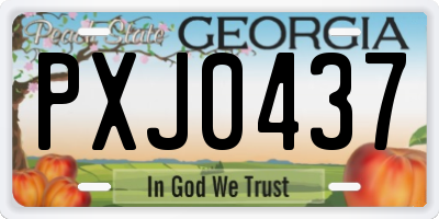GA license plate PXJ0437