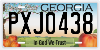 GA license plate PXJ0438