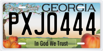 GA license plate PXJ0444