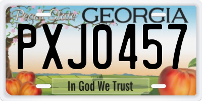 GA license plate PXJ0457