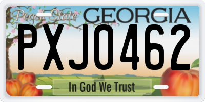 GA license plate PXJ0462