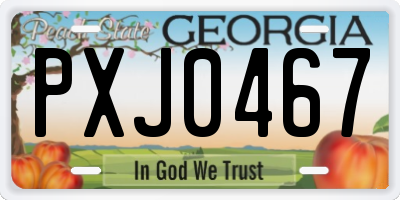 GA license plate PXJ0467