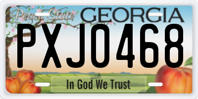 GA license plate PXJ0468