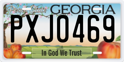 GA license plate PXJ0469