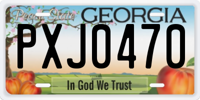 GA license plate PXJ0470