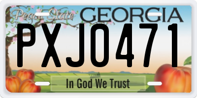 GA license plate PXJ0471