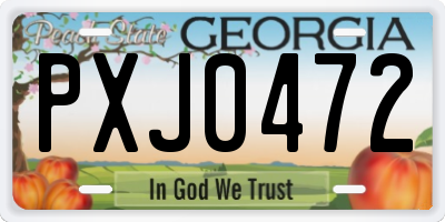 GA license plate PXJ0472