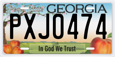 GA license plate PXJ0474