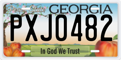 GA license plate PXJ0482