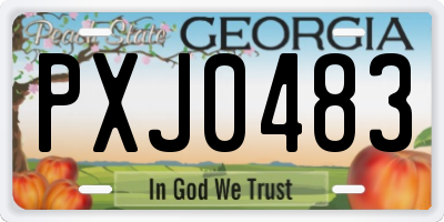 GA license plate PXJ0483