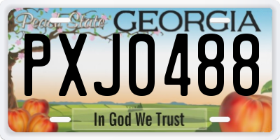 GA license plate PXJ0488