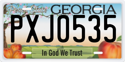 GA license plate PXJ0535