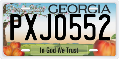 GA license plate PXJ0552