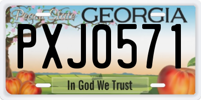 GA license plate PXJ0571