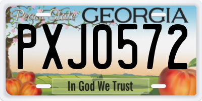 GA license plate PXJ0572