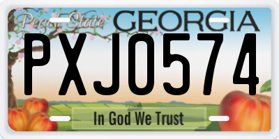 GA license plate PXJ0574