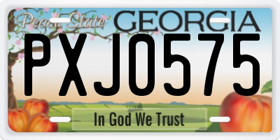 GA license plate PXJ0575
