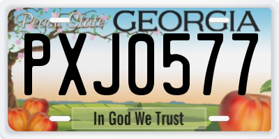 GA license plate PXJ0577