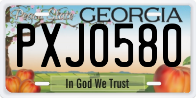 GA license plate PXJ0580