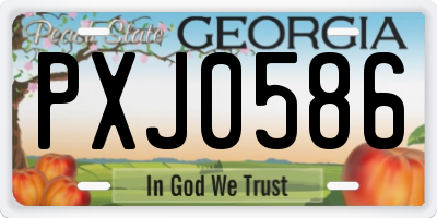 GA license plate PXJ0586