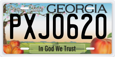 GA license plate PXJ0620