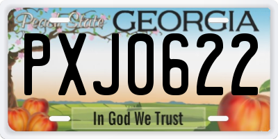 GA license plate PXJ0622
