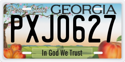 GA license plate PXJ0627
