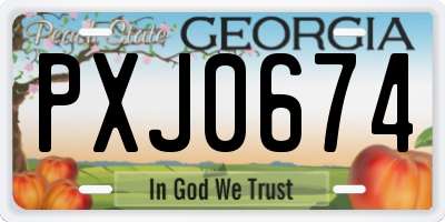 GA license plate PXJ0674